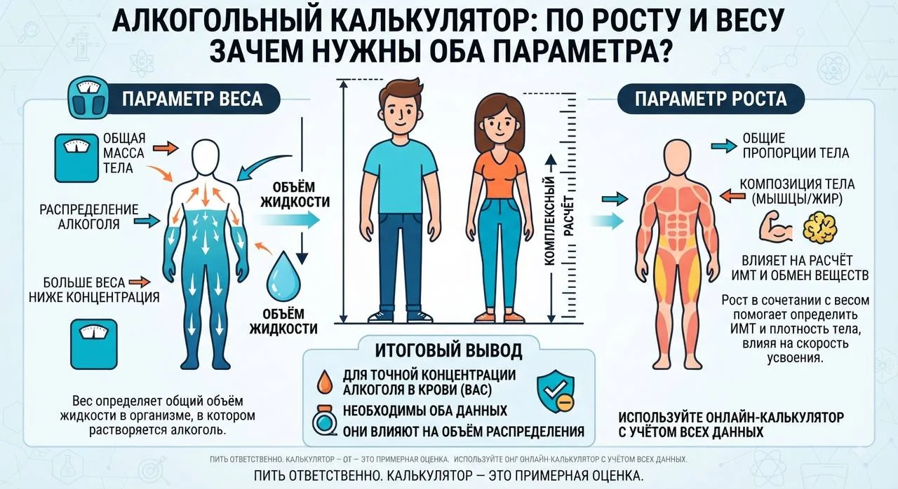 Алкогольный калькулятор по росту и весу: зачем нужны оба параметра