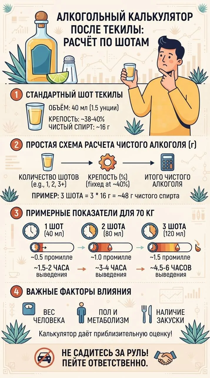 Алкогольный калькулятор после текилы расчёт по шотам