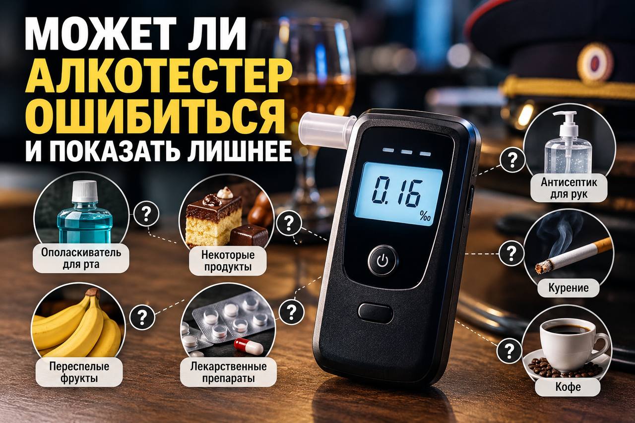 Может ли алкотестер ошибиться и показать лишнее
