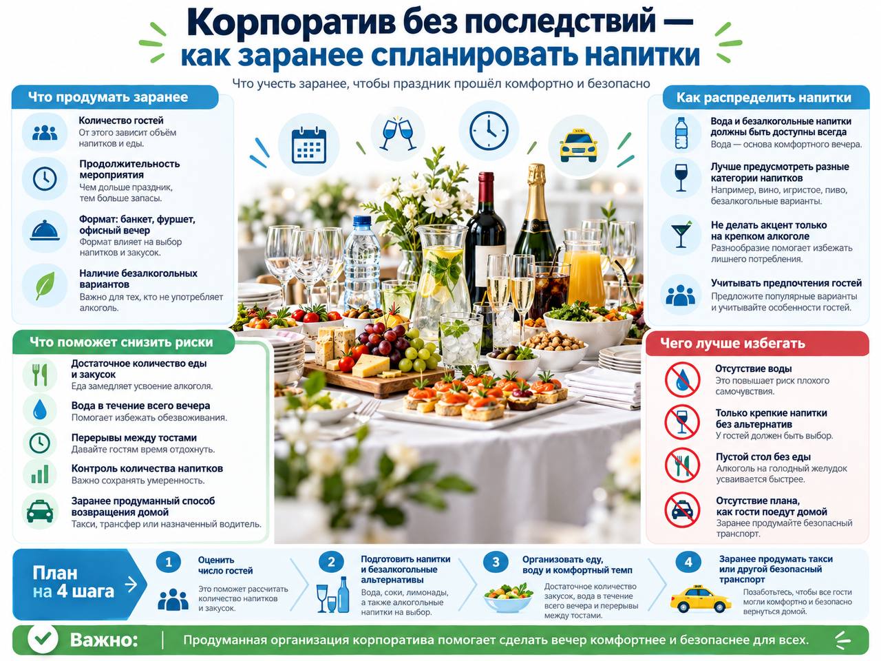 Корпоратив без последствий — как заранее спланировать напитки
