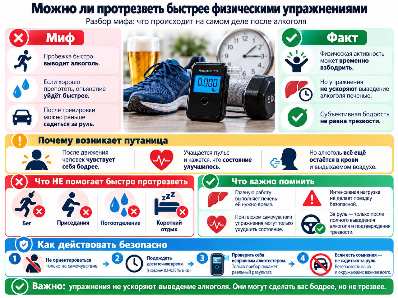 Можно ли протрезветь быстрее физическими упражнениями