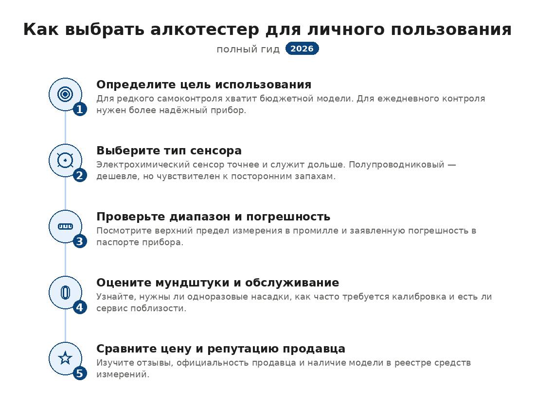 Как выбрать алкотестер для личного пользования: полный гид (2026)