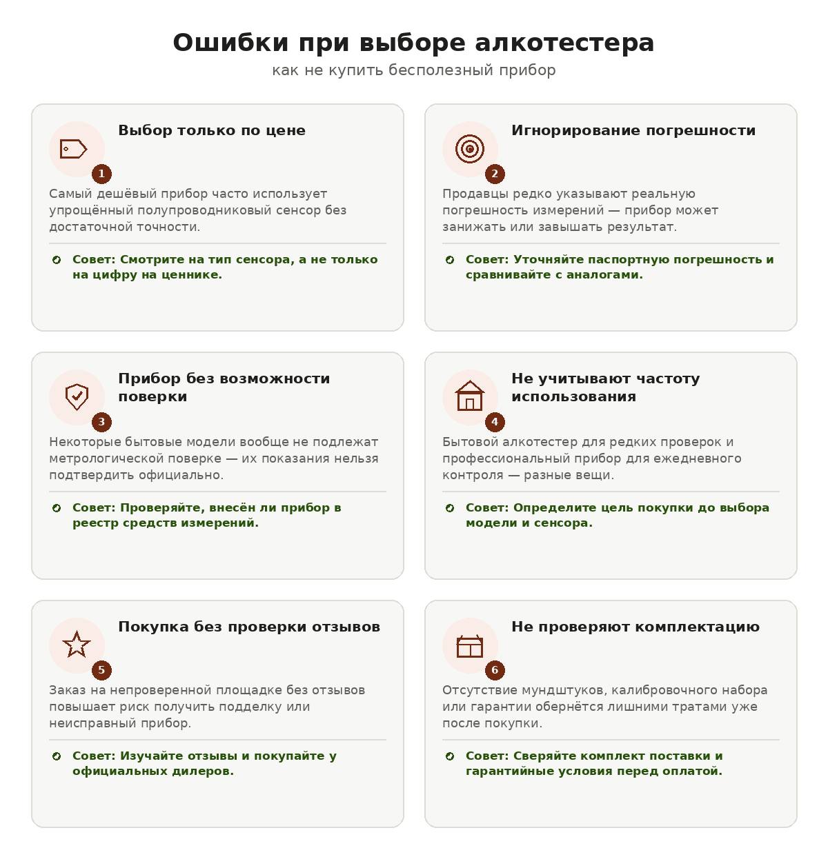 Ошибки при выборе алкотестера: Как не купить бесполезный прибор